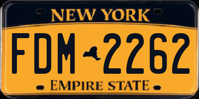 NY license plate FDM2262