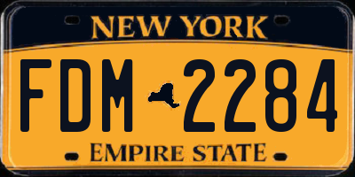 NY license plate FDM2284