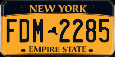 NY license plate FDM2285