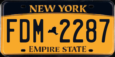 NY license plate FDM2287