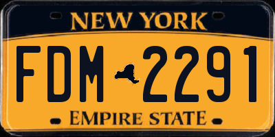 NY license plate FDM2291