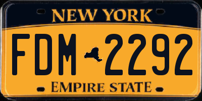 NY license plate FDM2292