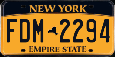 NY license plate FDM2294
