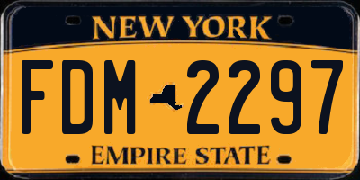NY license plate FDM2297