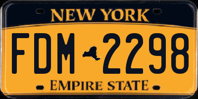 NY license plate FDM2298