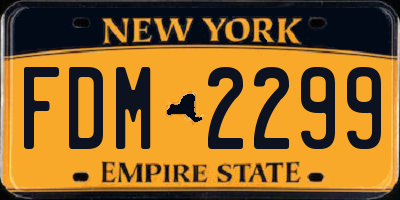 NY license plate FDM2299