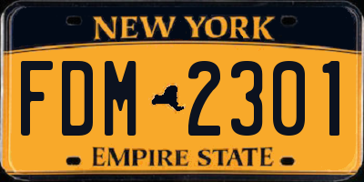 NY license plate FDM2301