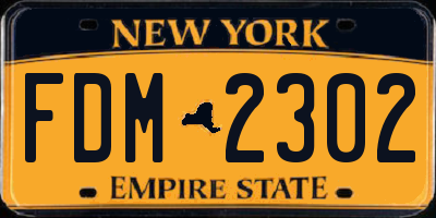 NY license plate FDM2302
