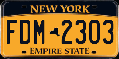 NY license plate FDM2303