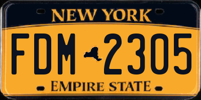 NY license plate FDM2305