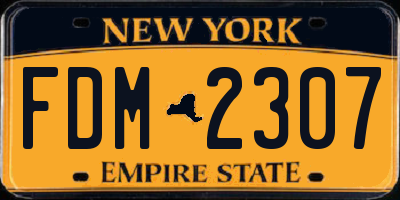 NY license plate FDM2307