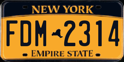 NY license plate FDM2314