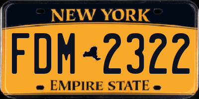 NY license plate FDM2322