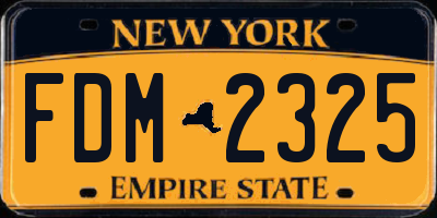 NY license plate FDM2325