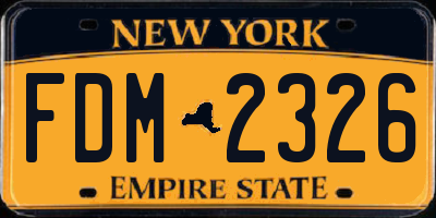 NY license plate FDM2326