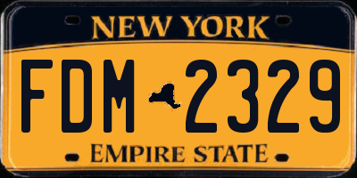 NY license plate FDM2329