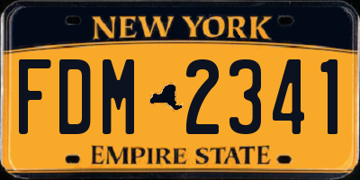 NY license plate FDM2341