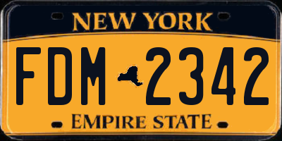 NY license plate FDM2342