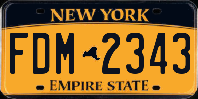 NY license plate FDM2343