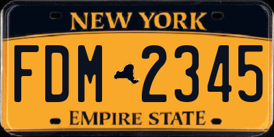 NY license plate FDM2345