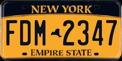 NY license plate FDM2347