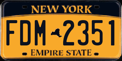 NY license plate FDM2351