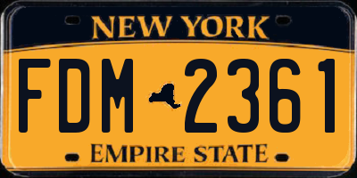 NY license plate FDM2361