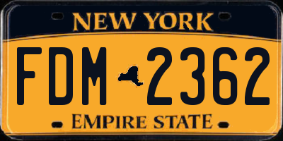 NY license plate FDM2362