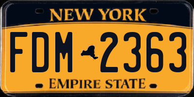 NY license plate FDM2363