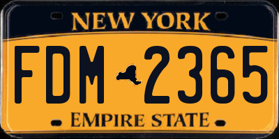 NY license plate FDM2365