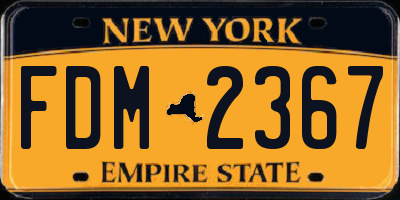 NY license plate FDM2367