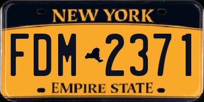 NY license plate FDM2371