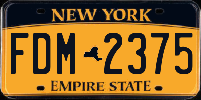 NY license plate FDM2375