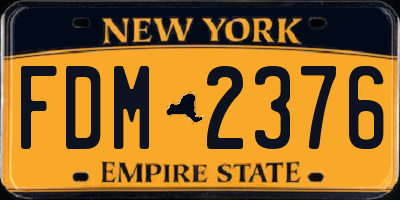 NY license plate FDM2376