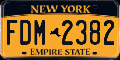 NY license plate FDM2382
