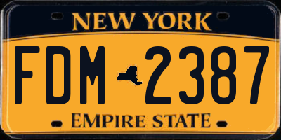 NY license plate FDM2387