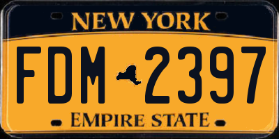 NY license plate FDM2397