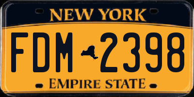 NY license plate FDM2398