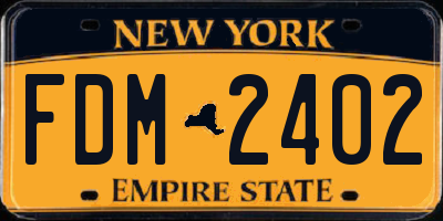 NY license plate FDM2402