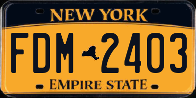 NY license plate FDM2403