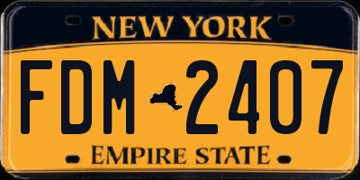 NY license plate FDM2407