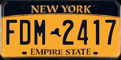NY license plate FDM2417