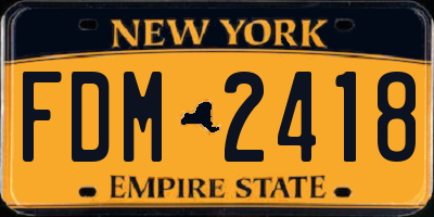 NY license plate FDM2418