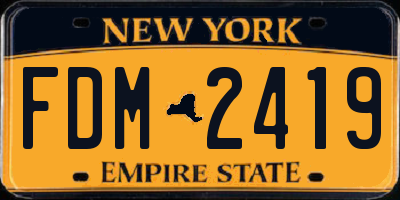 NY license plate FDM2419