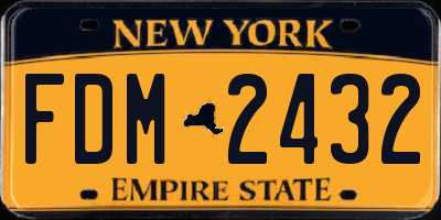 NY license plate FDM2432