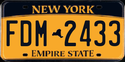 NY license plate FDM2433