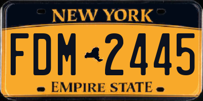 NY license plate FDM2445