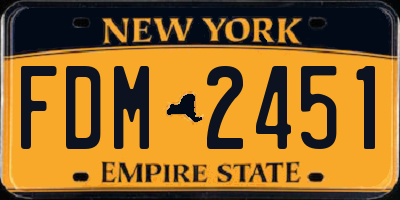 NY license plate FDM2451