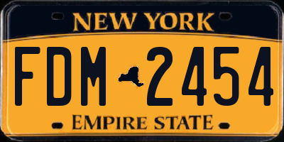 NY license plate FDM2454