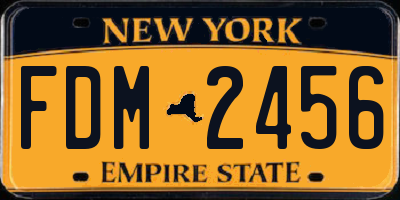 NY license plate FDM2456